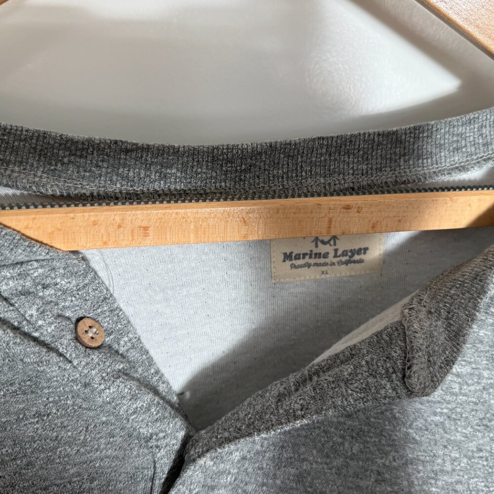 Men's Marine Layer XL Grey Long Sleeve Shirt - Picture 2 of 3